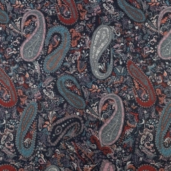 Chiffon Paisley dunkelblau