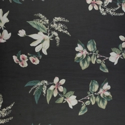 SZYD.SAI.021 | Chiffon Blumenmuster schwarz - 1