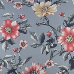 Chiffon Blumen blaugrau