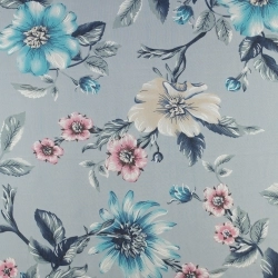 Chiffon Blumen hellgrau