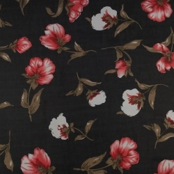 Chiffon Blumen schwarz