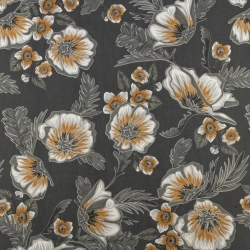 Chiffon Blumen grau