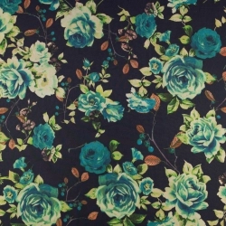 Chiffon Blumen dunkelblau