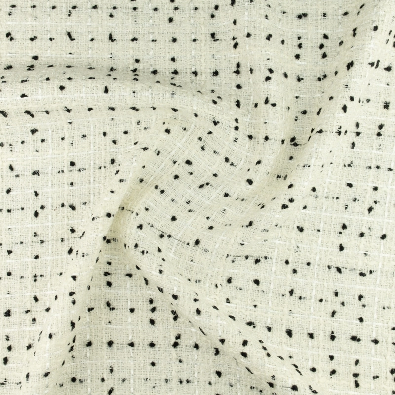 TCHL006 | Tweed-Bouclé tupfen ecru - 2