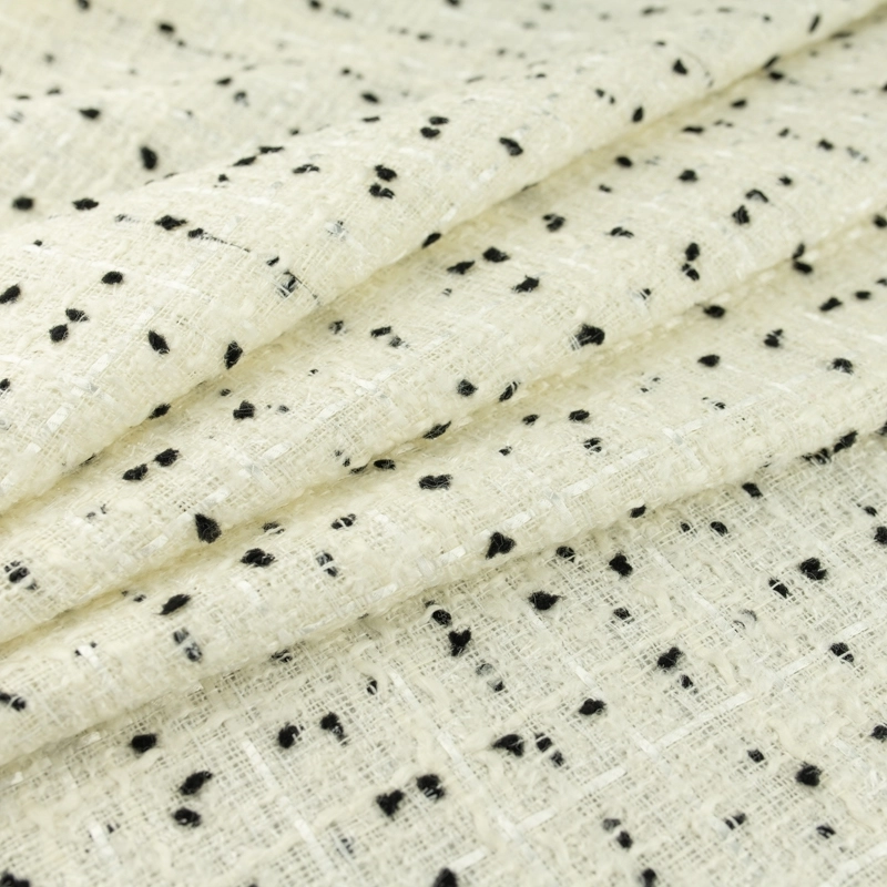 TCHL006 | Tweed-Bouclé tupfen ecru - 3