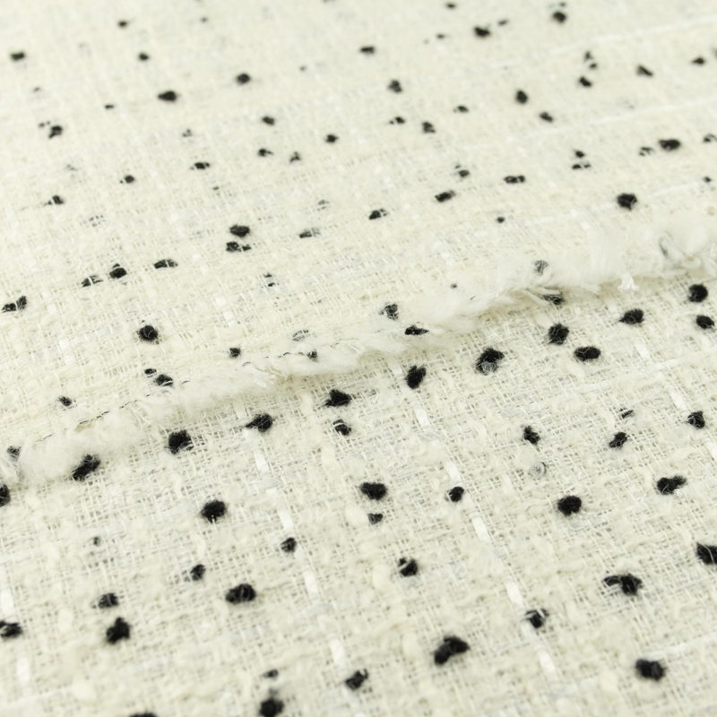 TCHL006 | Tweed-Bouclé tupfen ecru - 4