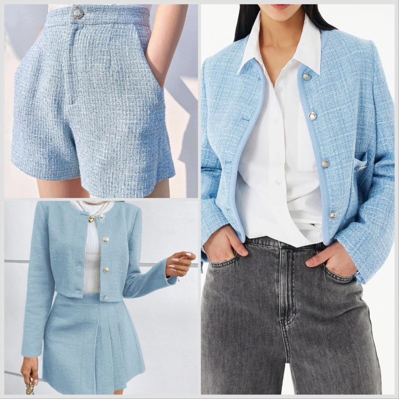 TCHL012 | Tweed-Bouclé hellblau - 2