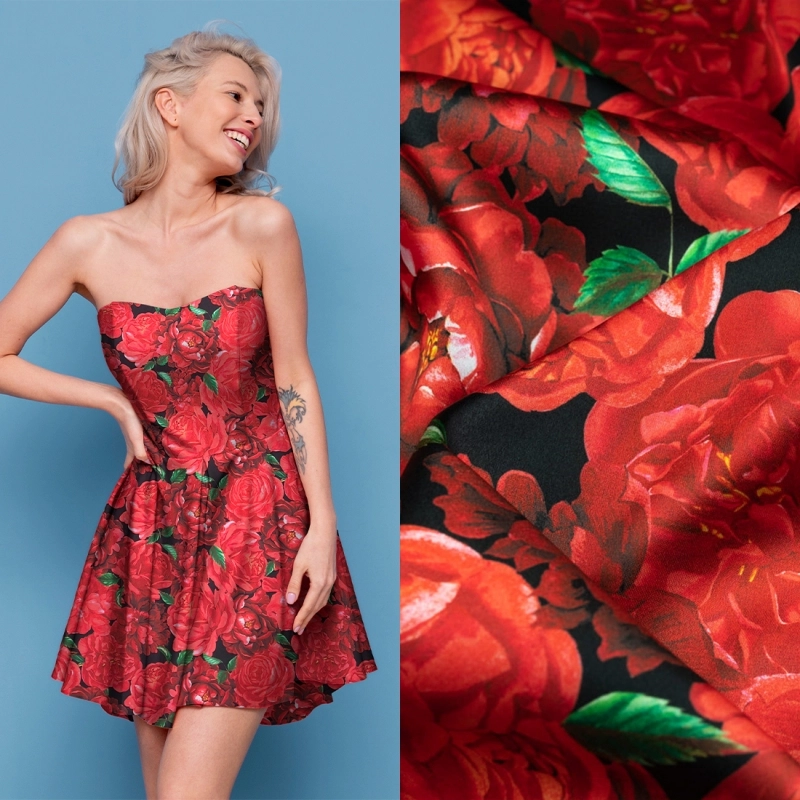SZYD.ZS103211 | Chiffon Blumen rot - 2