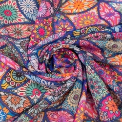 Chiffon Mandala-Kreise rosa - 1