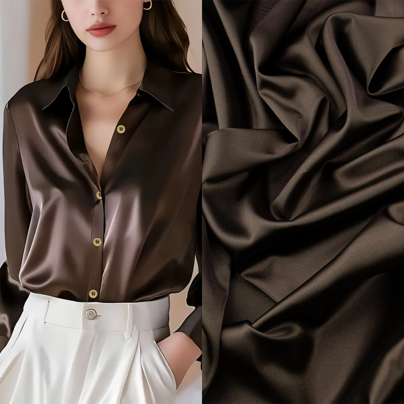 SAL047 | Stretch Satin schokoladenbraun - 2