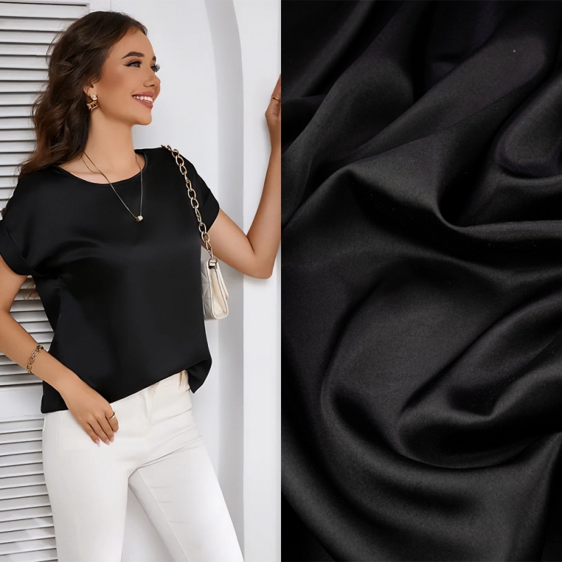 SAL049 | Stretch Satin schwarz - 2