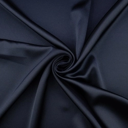 Crêpe Satin dunkelblau - 1