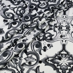 SZJ.BM.7309 | Seidenchiffon majolika schwarz - 1