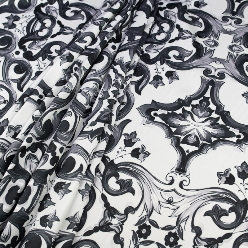 SZJ.BM.7309 | Seidenchiffon majolika schwarz - 4