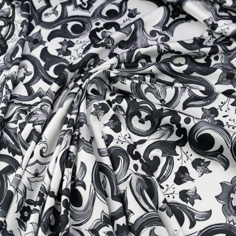 SZJ.BM.7309 | Seidenchiffon majolika schwarz - 5