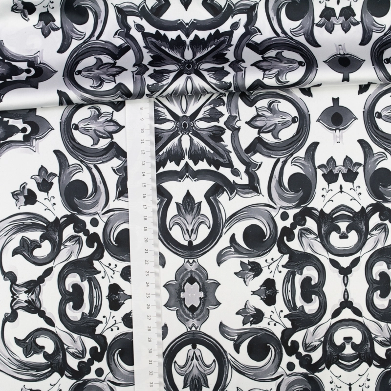 SZJ.BM.7309 | Seidenchiffon majolika schwarz - 6