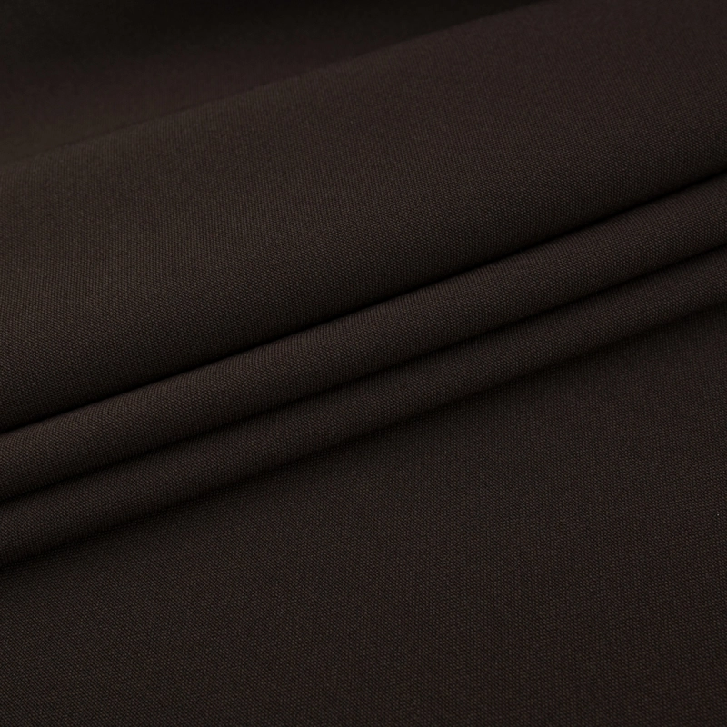 PAN018 | Klassischer Polyesterstoff Panama schwarzbraun - 3