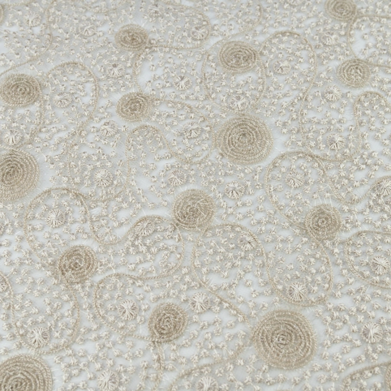 KORS100.368 | Spitzenstoff mit Bogenkante beige - 4