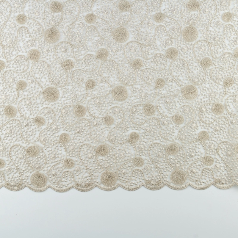 KORS100.368 | Spitzenstoff mit Bogenkante beige - 5
