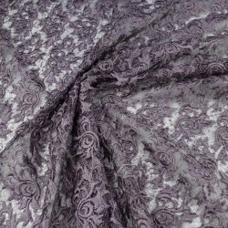KORS100.406 | Spitzenstoff mit Pailletten und Blumen violett - 1