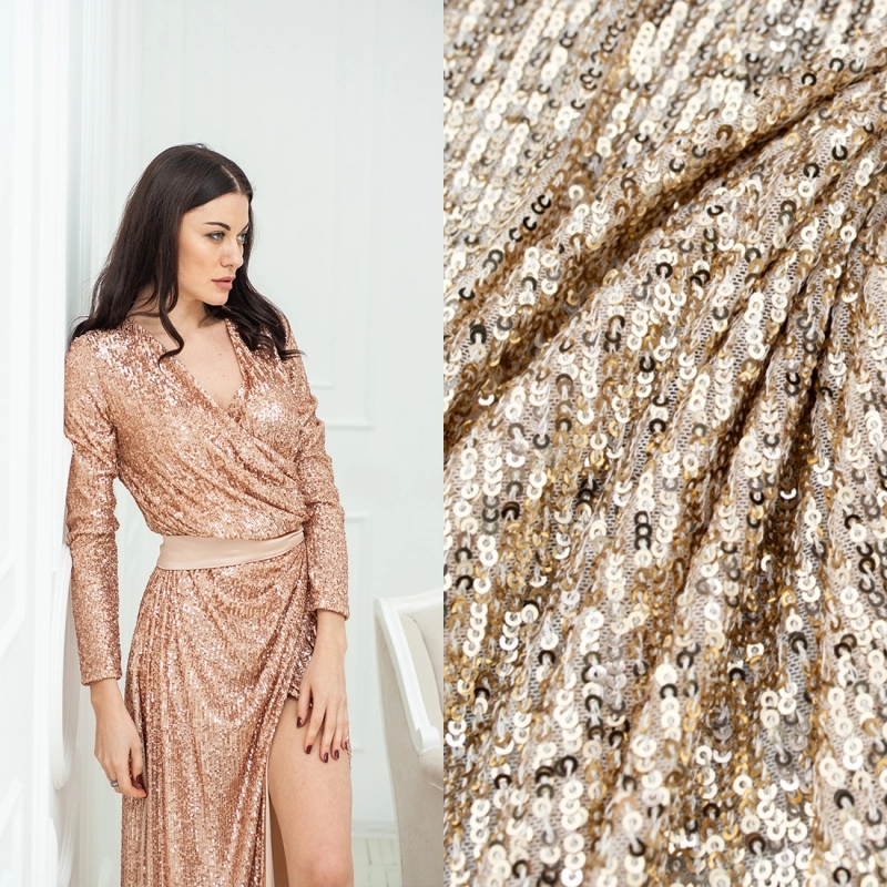 CEK.1683.01 | Pailletten-Netzstoff in gold - 2