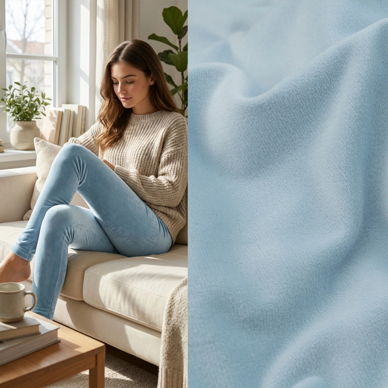 DVEL020 | Stretchsamt Nicki himmelblau - 2