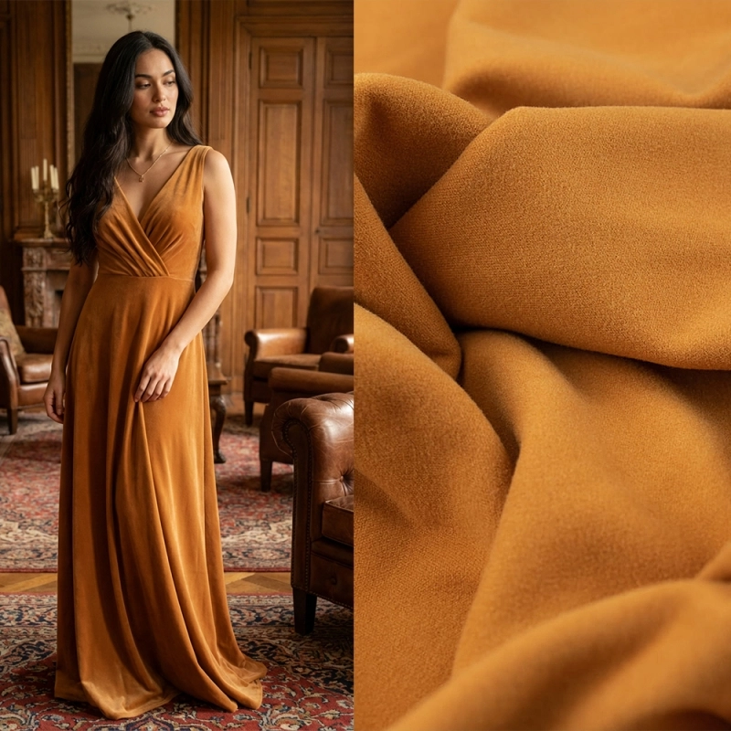 DVEL023 | Stretchsamt Nicki curry - 2