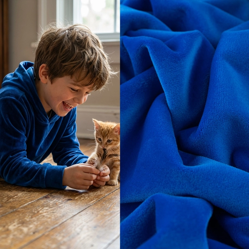 DVEL028 | Stretchsamt Nicki königsblau - 2