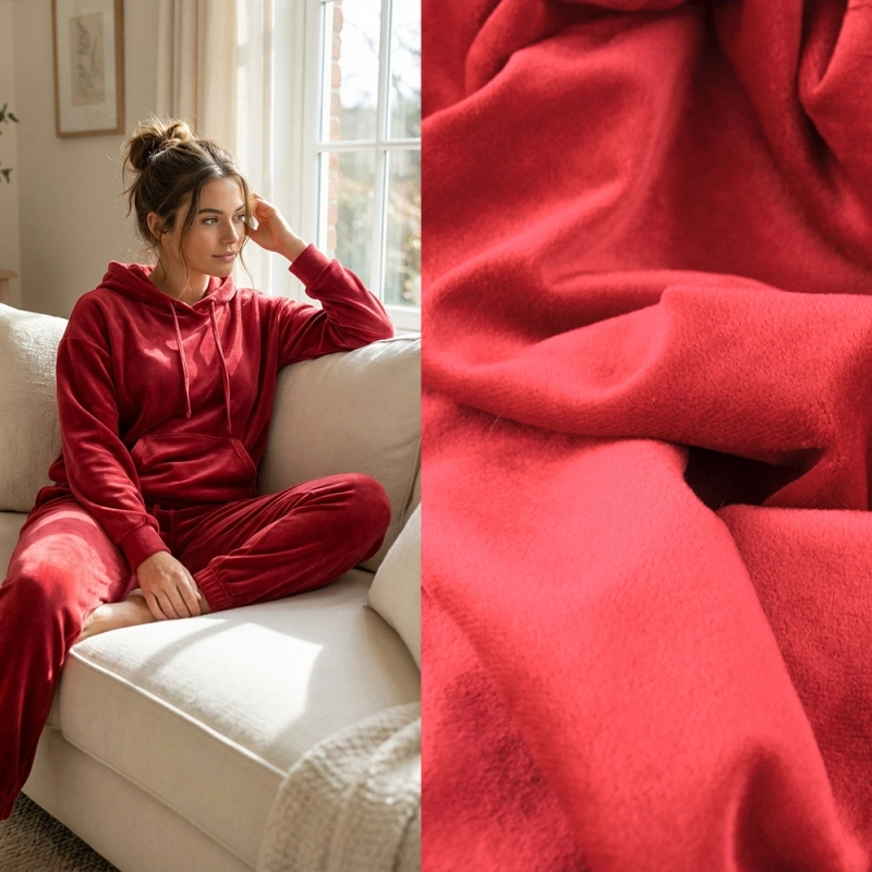 DVEL029 | Stretchsamt Nicki hellrot - 2