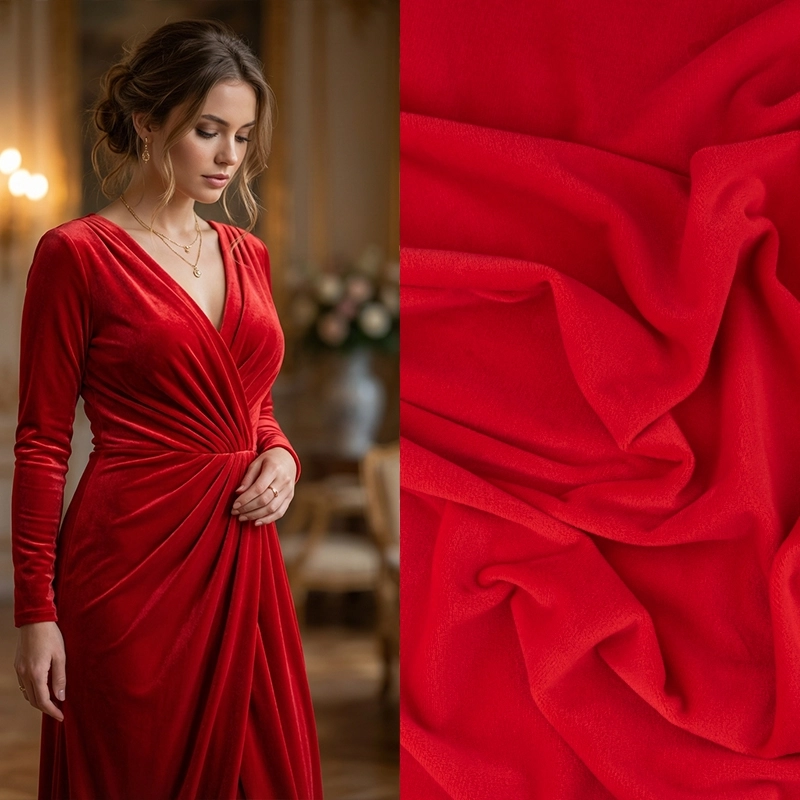 DVEL038 | Stretchsamt Nicki rot - 2