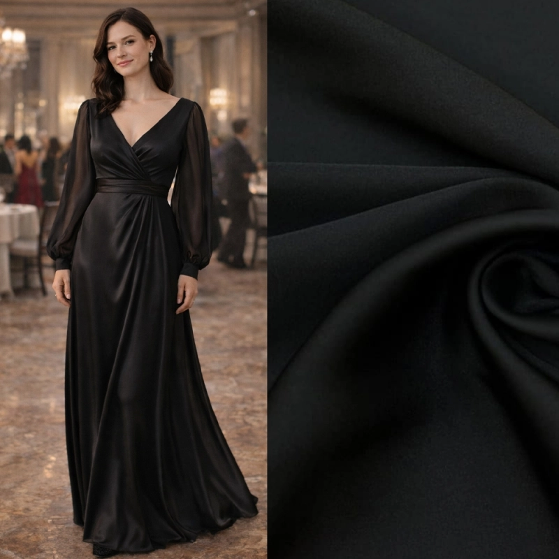 SZJ011 | Seidenchiffon schwarz - 2