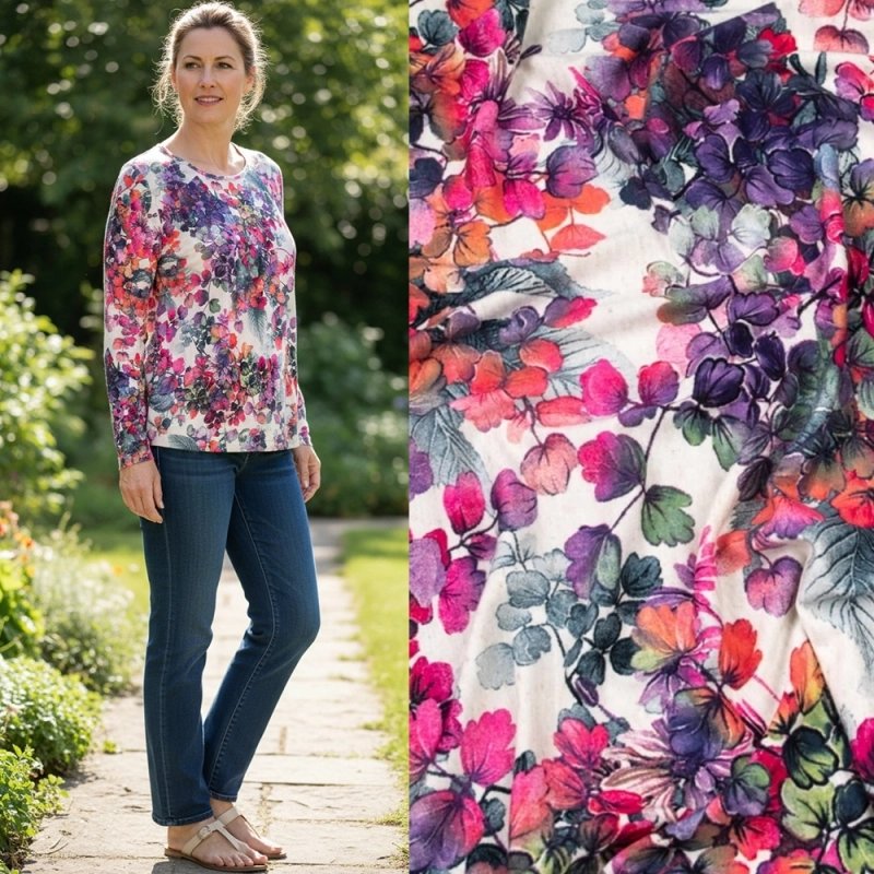 ITY.BM3554407 | Jersey ITY Blumen ecru - 2