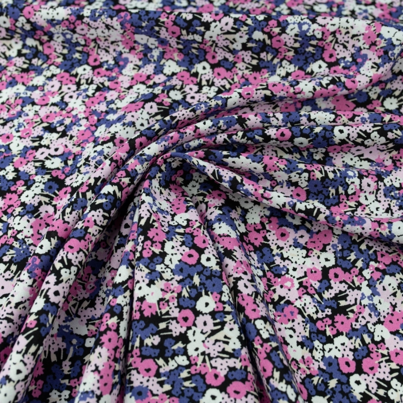 WIS709 | Viskosestoff mit Blumenmuster rosa - 1