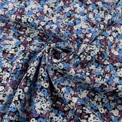 WIS710 | Viskosestoff mit Blumenmuster blau - 1