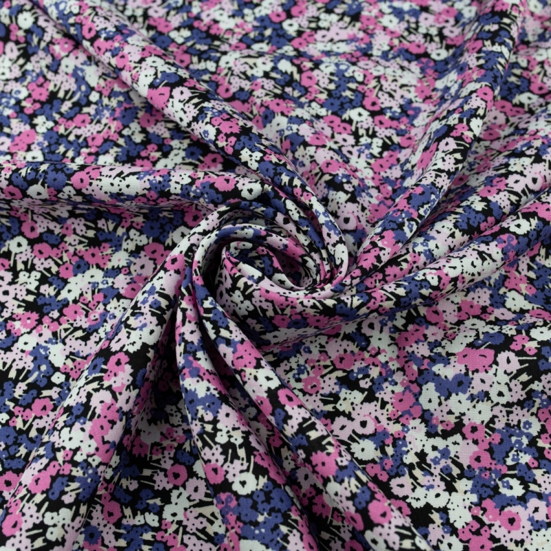 WIS709 | Viskosestoff mit Blumenmuster rosa - 3