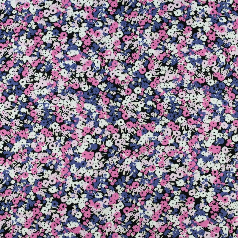 WIS709 | Viskosestoff mit Blumenmuster rosa - 4