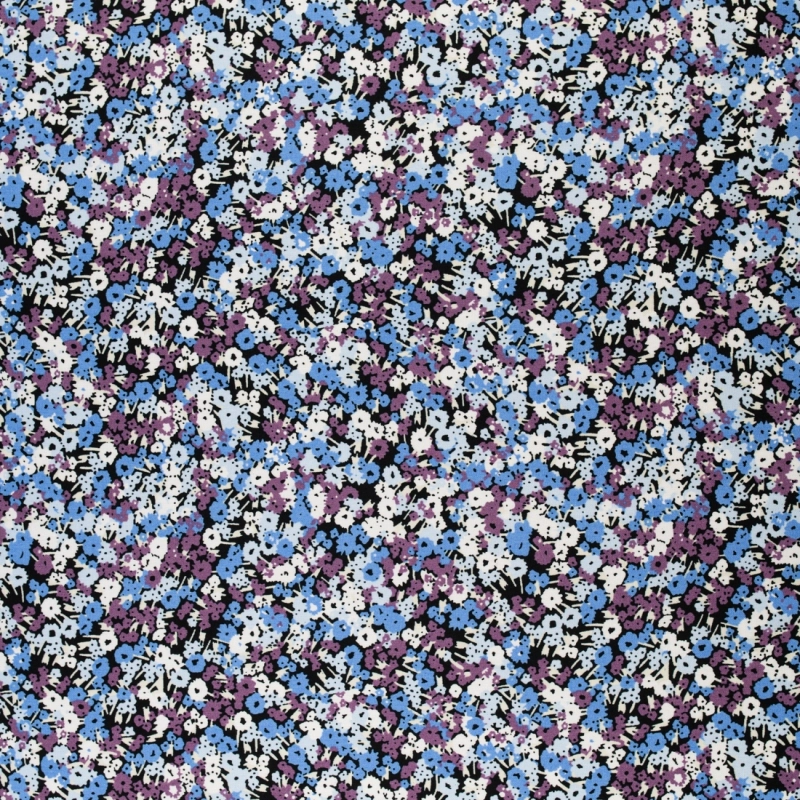 WIS710 | Viskosestoff mit Blumenmuster blau - 4