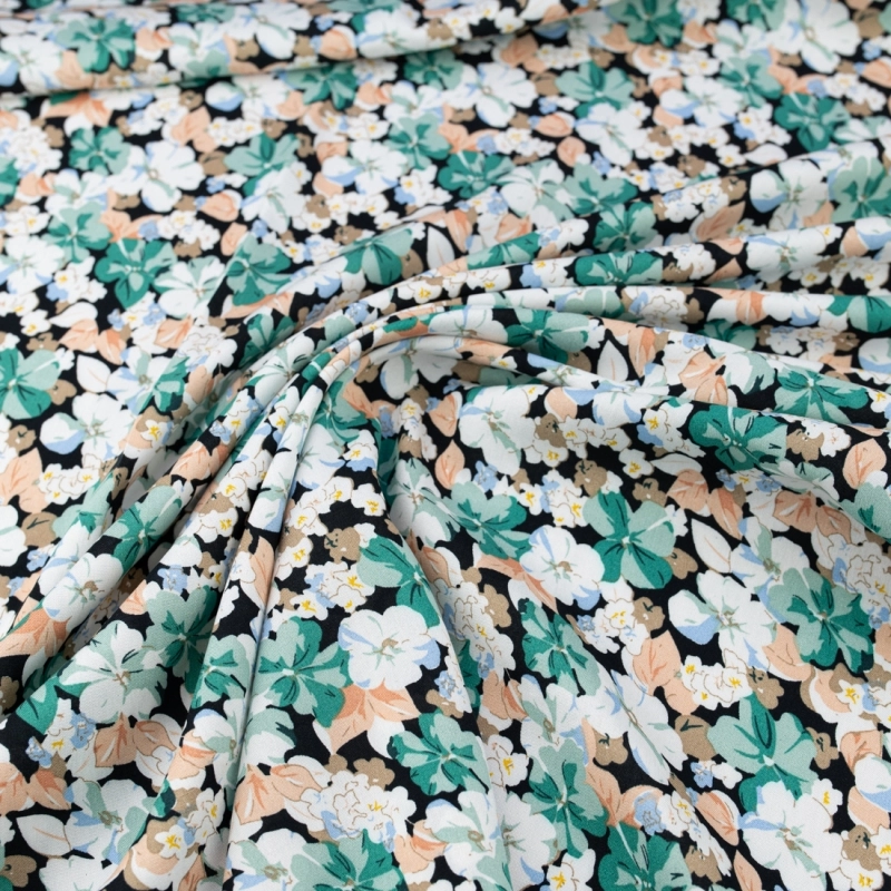 WIS719 | Viskosestoff mit Blumenmuster - 3