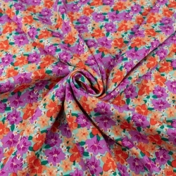 WIS723 | Rosa Viskosestoff mit Blumenmuster - 1