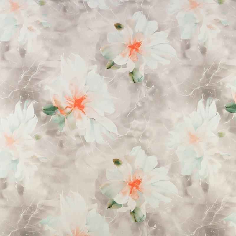 TW.AK585B | Viskose Twillstoff Blumen beige - 3