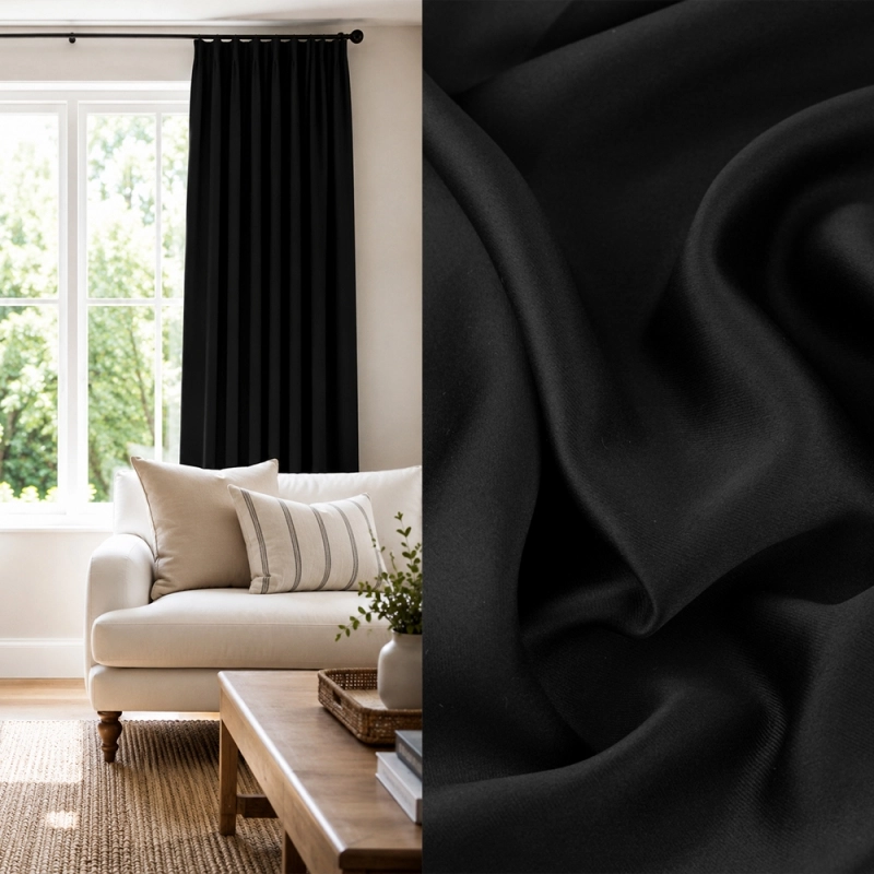 BLK013 | Vorhangstoff Blackout schwarz 280cm - 2