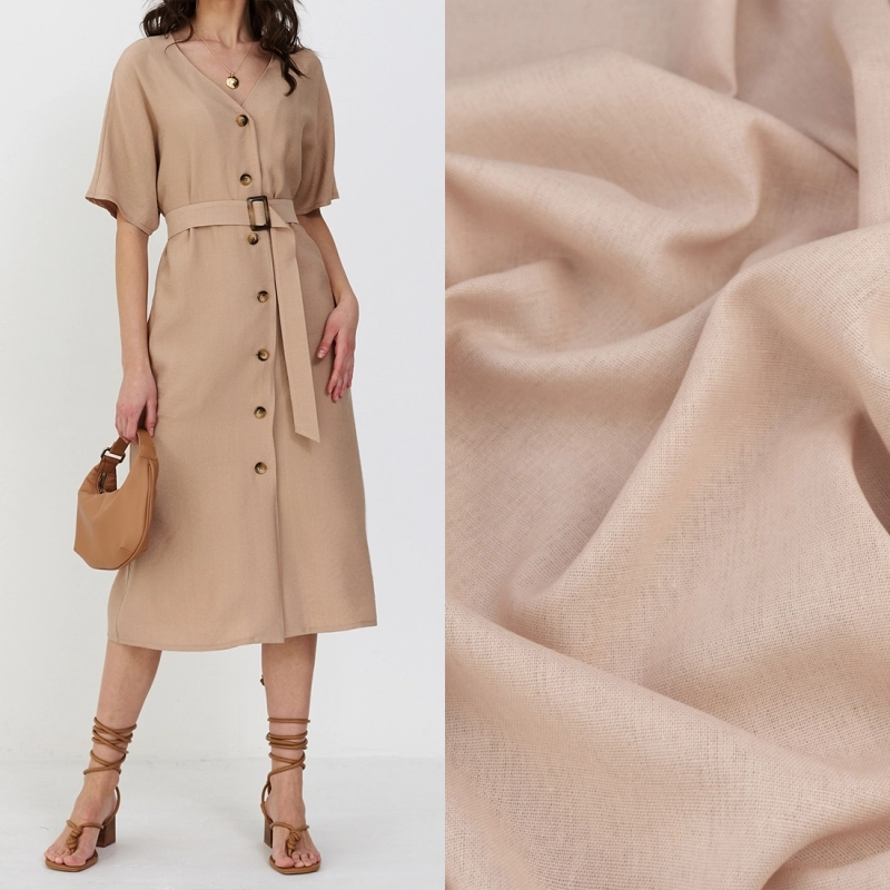 LENG003 | Leinen-Viskose-Stoff Rose Beige - 2