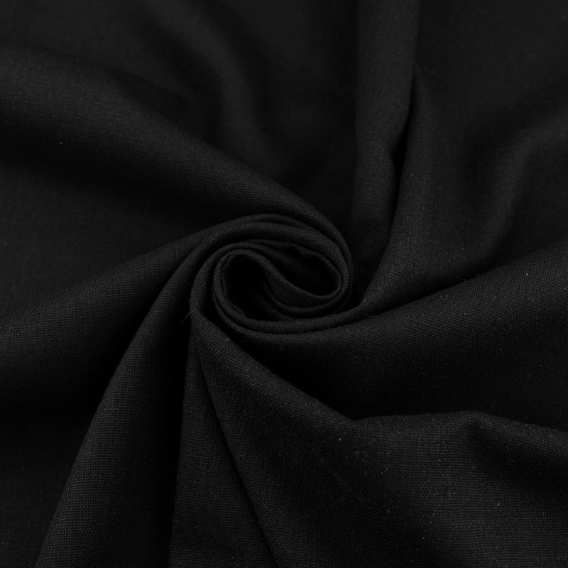 LENG022 | Leinen-Viskose-Stoff Schwarz - 1