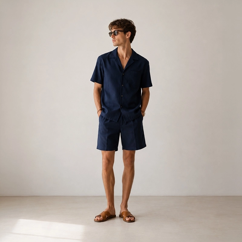 LENG019 | Leinen-Viskose-Stoff Navy - 6