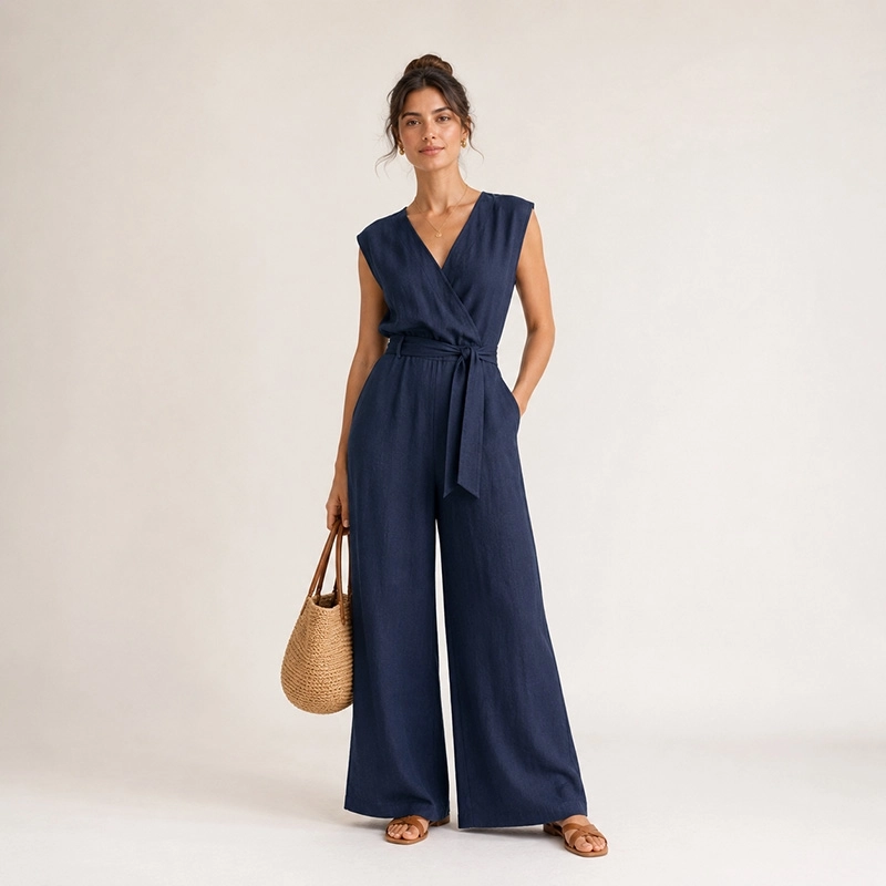 LENG019 | Leinen-Viskose-Stoff Navy - 8