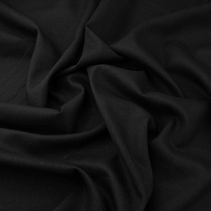 LENG022 | Leinen-Viskose-Stoff Schwarz - 7