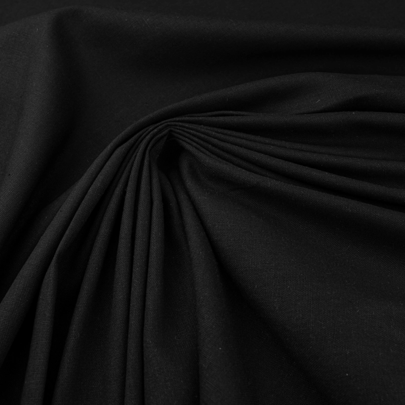 LENG022 | Leinen-Viskose-Stoff Schwarz - 5