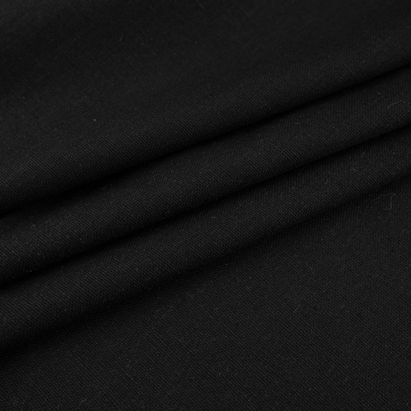 LENG022 | Leinen-Viskose-Stoff Schwarz - 3