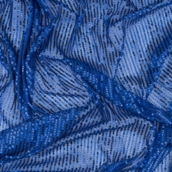 Pailletten-Strickstoff blau