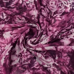 Chiffon Blumen bordeauxrot